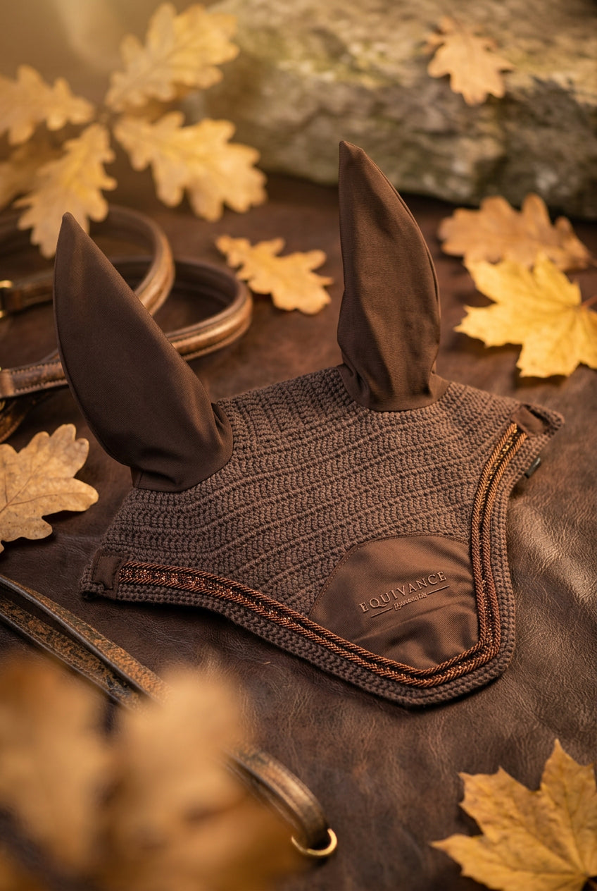 Brown shimmer ear bonnet ✨