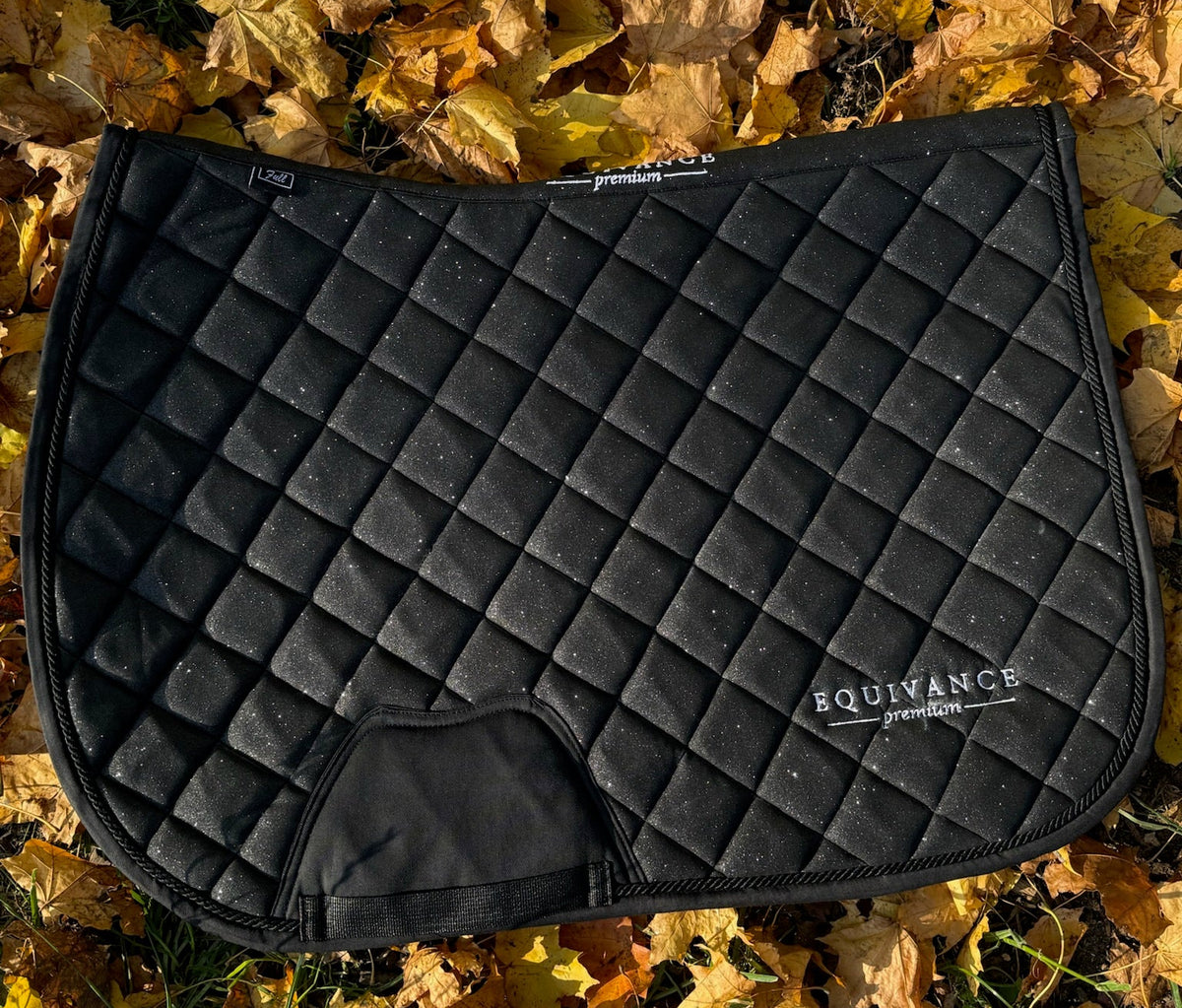 Full glitter black saddle pad
