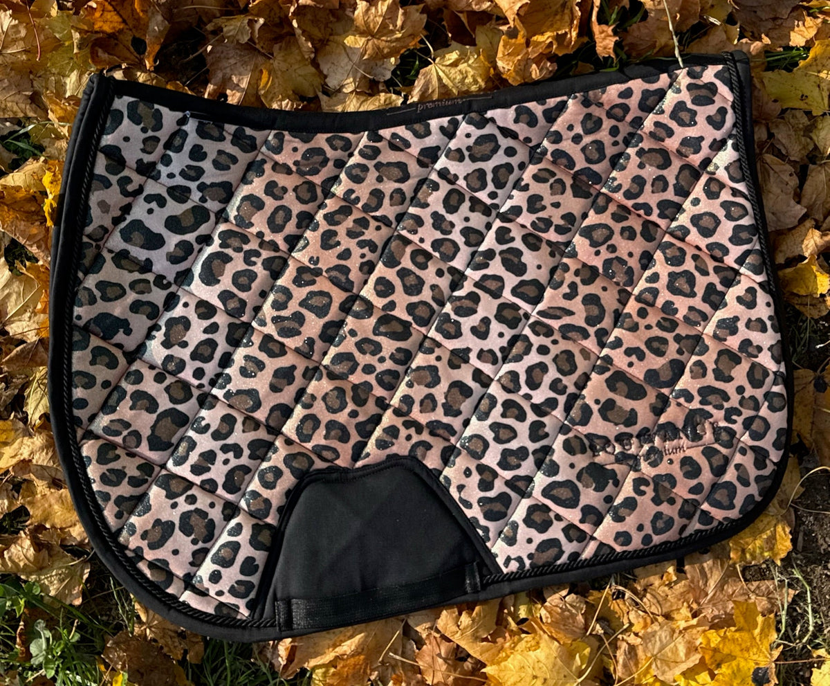Full glitter leopard print saddle pad