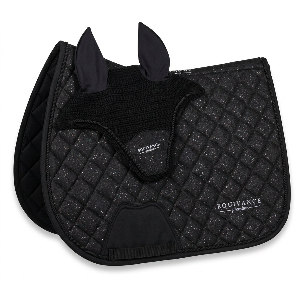 Full glitter black saddle pad