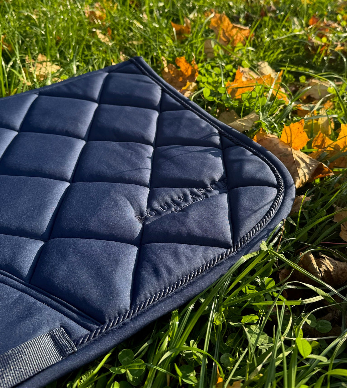 Soft-shell dark blue saddle pad