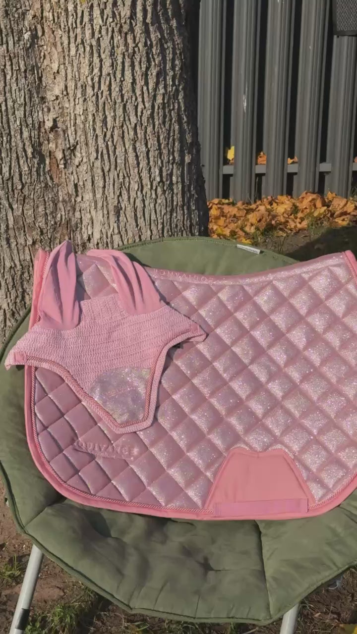 Full glitter pink saddle pad